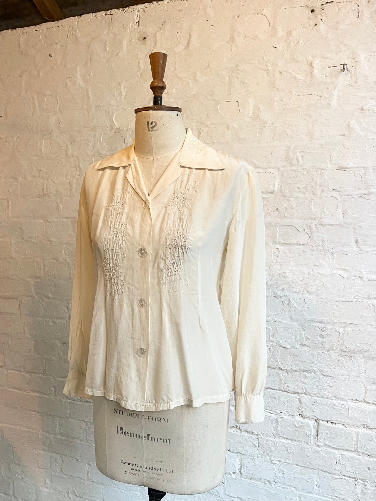 Vintage Pure Silk 40s Blouse | 10