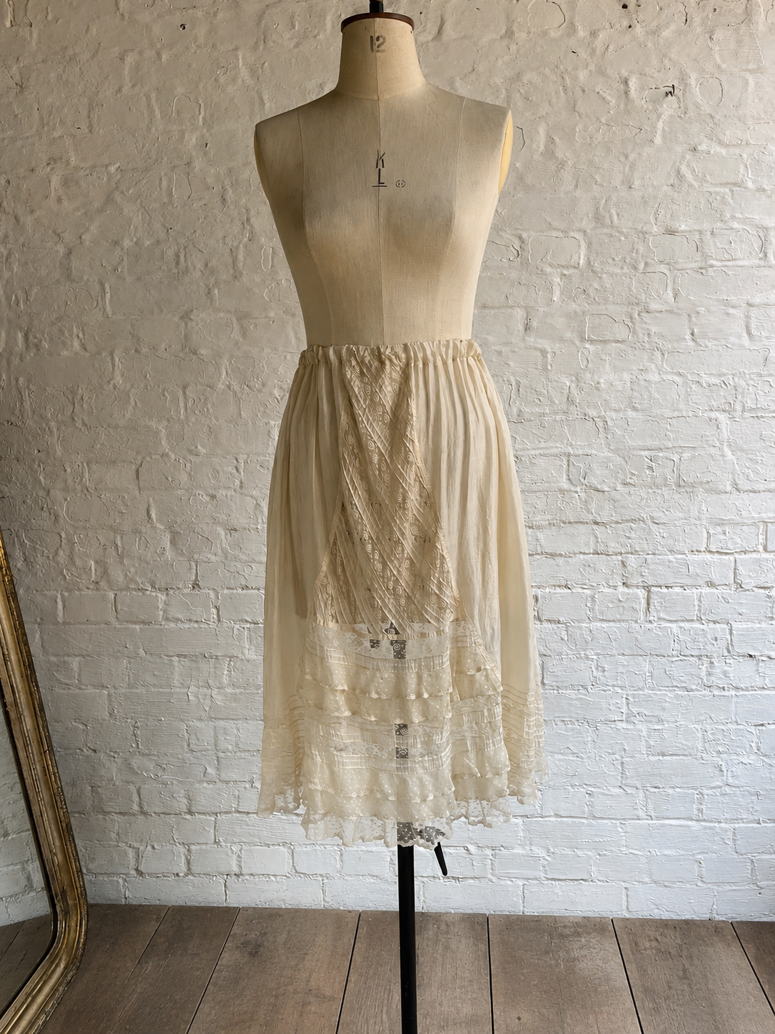 Antique French Lace Skirt | 8-10 uk