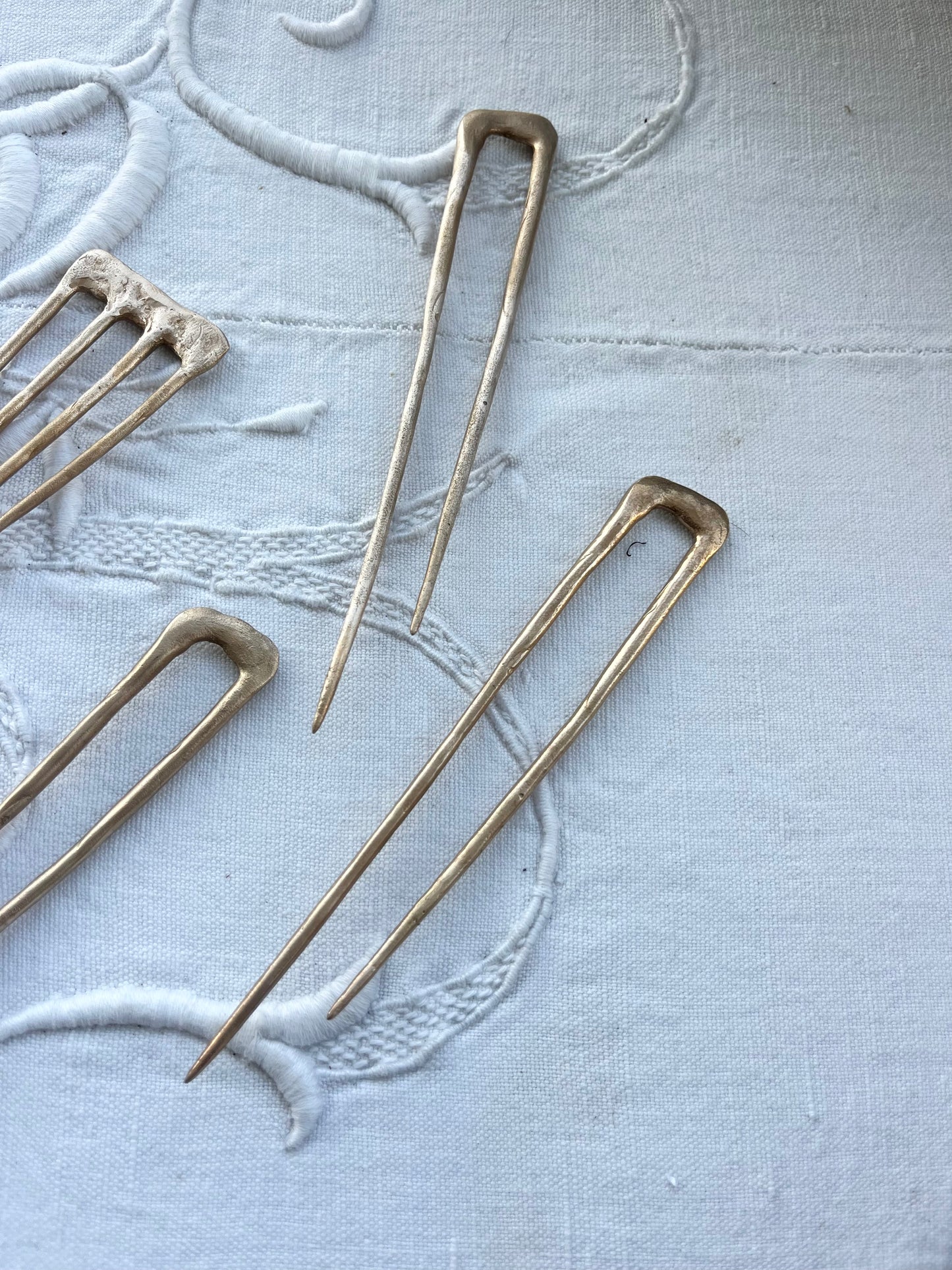 Hand Cast Bronze Hair Pin