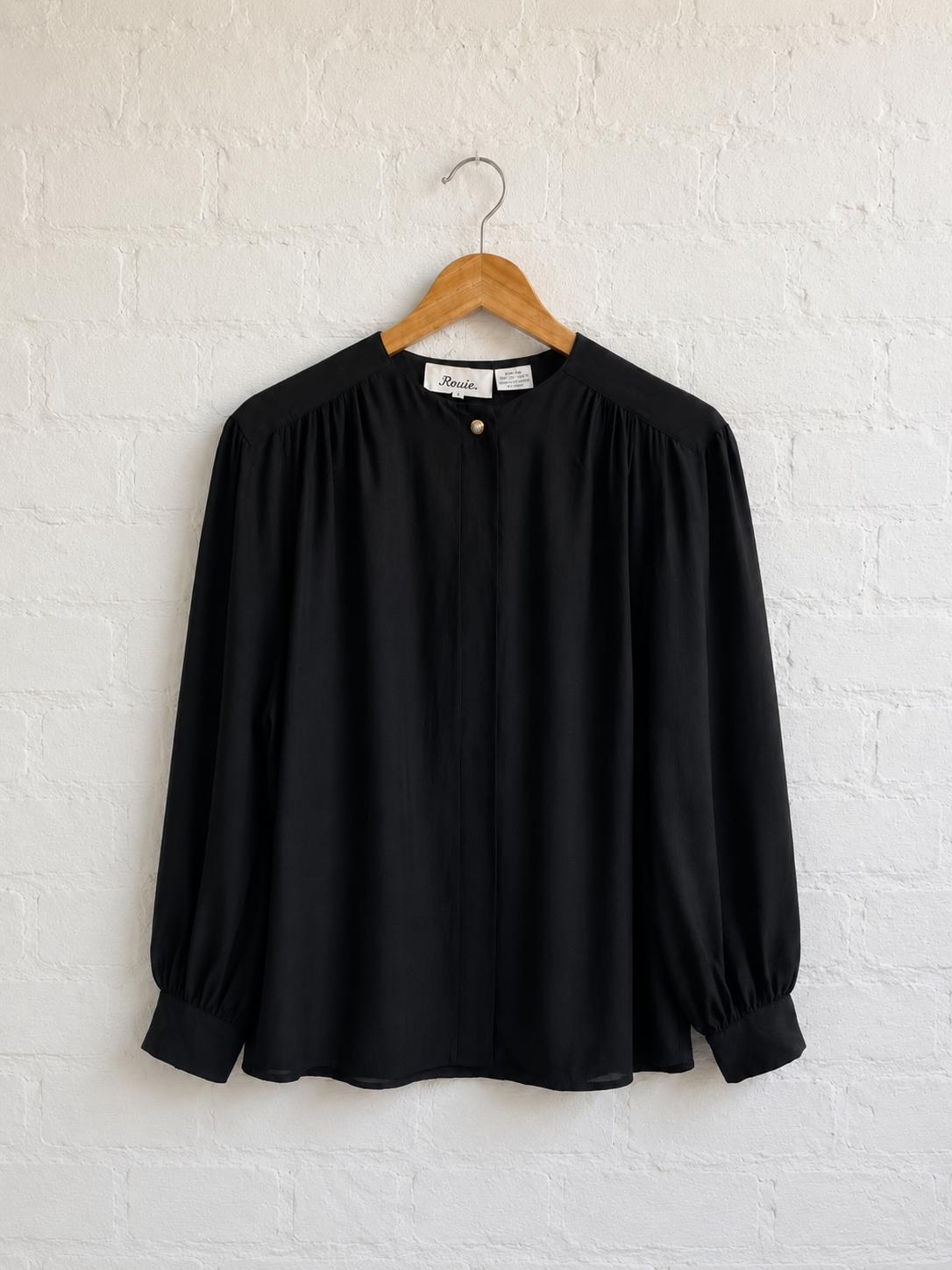 Vintage Rouie Black Silk Blouse | 10