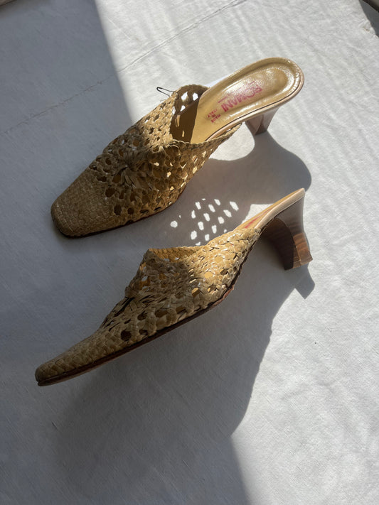 woven Leather Mules | 5