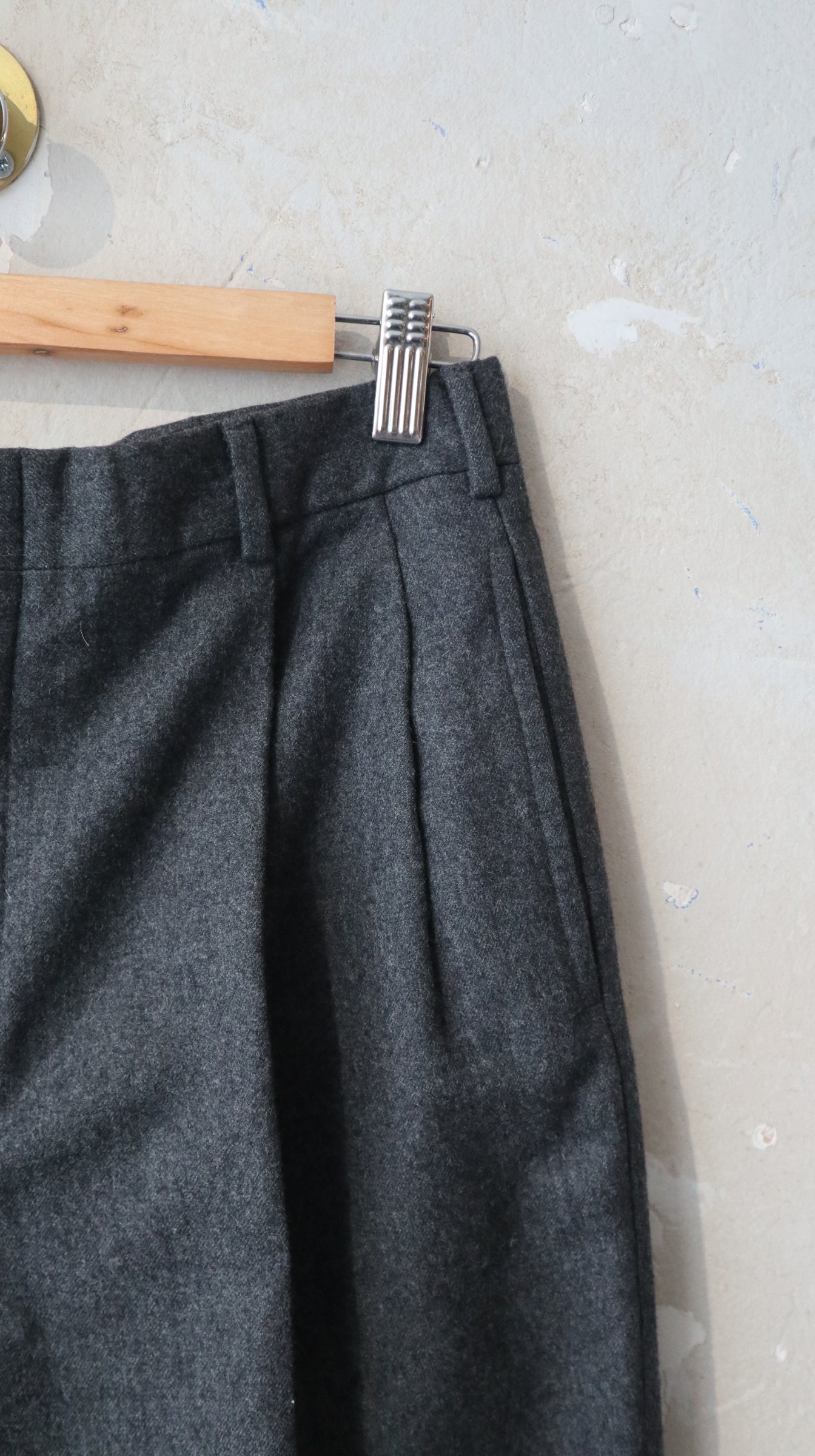 Vintage Charcoal Grey Wool Trousers | 30”