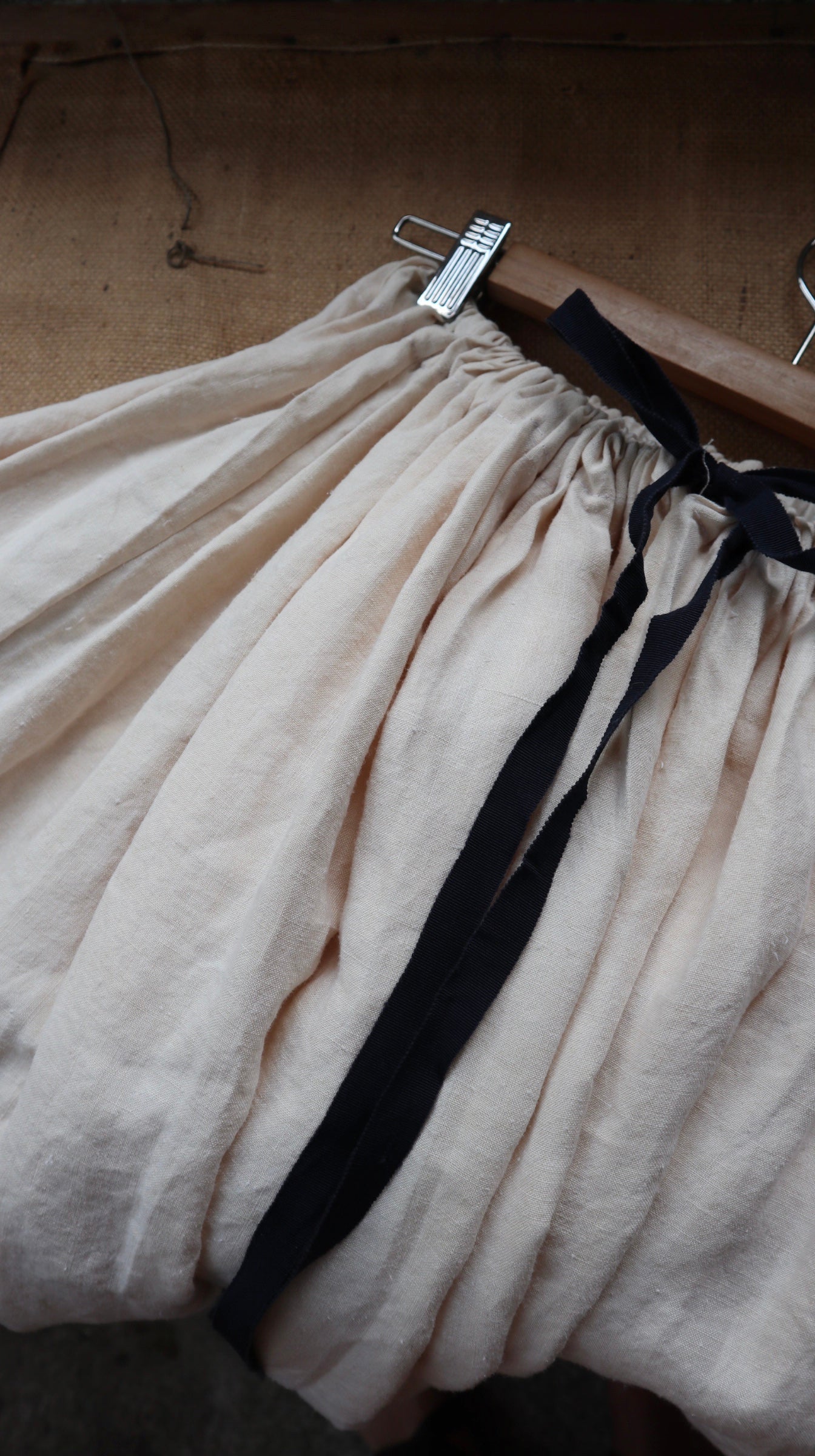 Vintage Antique Linen Skirt | M