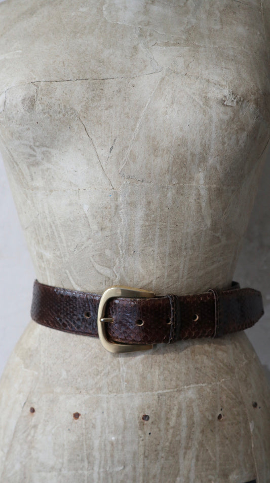 Brown Snake Skin Belt / S-M