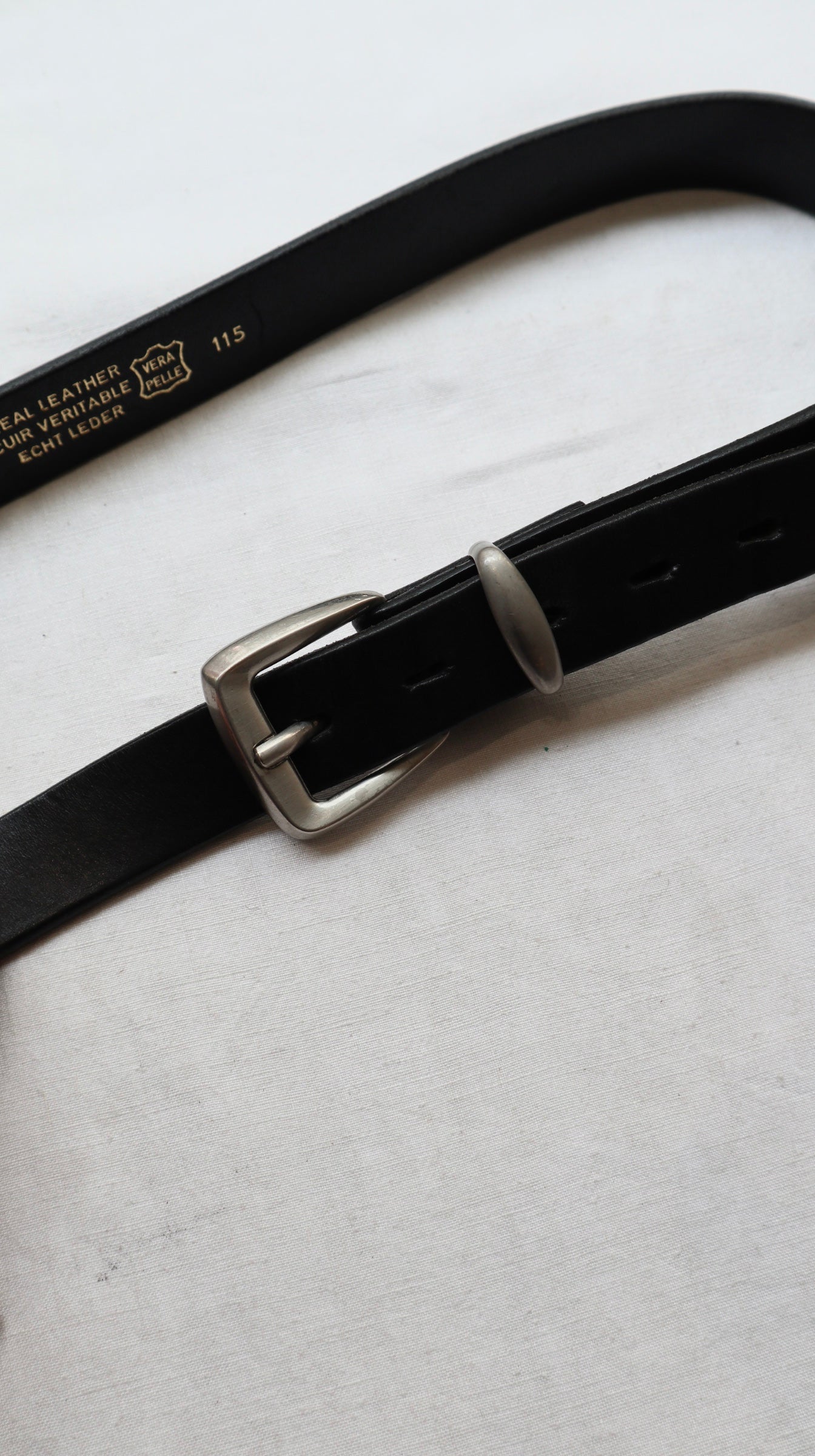 Black Leather Belt / 115
